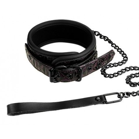 Фиолетово-чёрный ошейник с поводком BLAZE COLLAR AND LEASH PURPLE